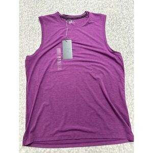 VRST Mens Icon Tank Black Cherry Heather Sleeveless Workout Shirt MAX232408H M